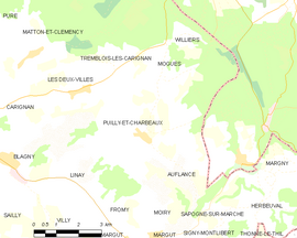 Mapa obce Puilly-et-Charbeaux