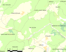 Mapa obce Val-Suzon