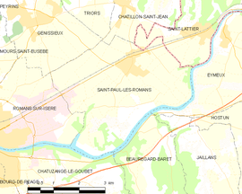 Mapa obce Saint-Paul-lès-Romans