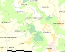 Mapa obce Saint-Germain-des-Angles