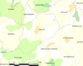 Mapa obce Thélod