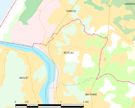 Mapa obce Boucau
