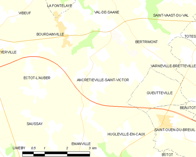 Poziția localității Ancretiéville-Saint-Victor