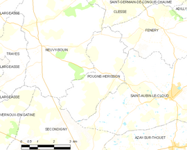 Mapa obce Pougne-Hérisson
