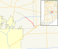 This is a map of the US state of Indiana which shows the route of State Road 238.