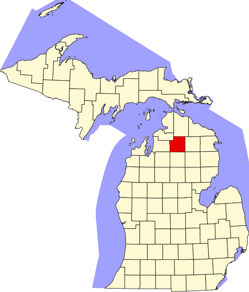 File:Map of Michigan highlighting Otsego County.svg