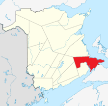 Map of New Brunswick highlighting Westmorland County.png