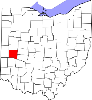Map of Ohio highlighting Miami County