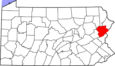 Map of Pennsylvania highlighting Monroe County.svg
