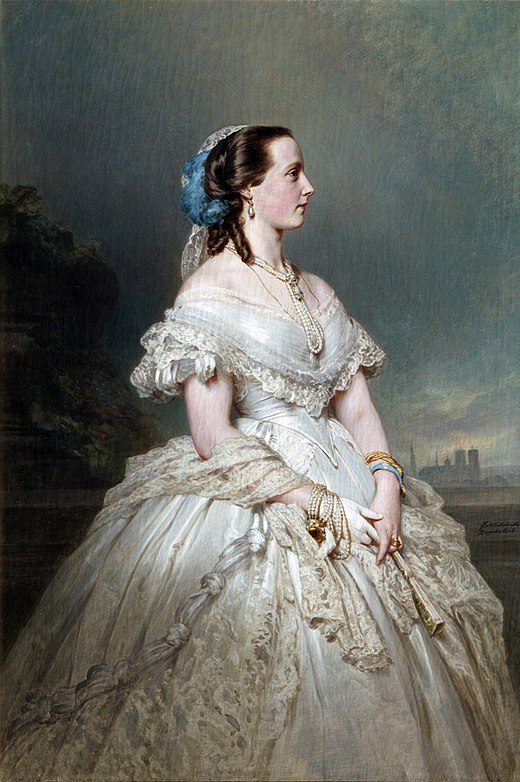 Marie Henriëtte van Oostenrijk met crinoline, tweede helft 19e eeuw.