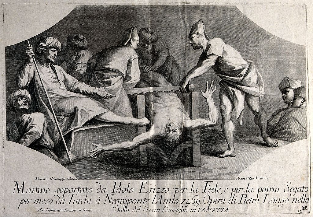 1024px-Martyrdom_of_Paul_Erizzo._Line_engraving_by_A._Zucchi_after_Wellcome_V0033618