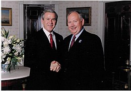 John C. Metzler Jr. with President George W. Bush. Metzler and George Bush.jpg