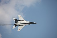 Um caça MiG-29, modelo usado pela força aérea cubana. Não se sabe se eles estão em condição de voo.