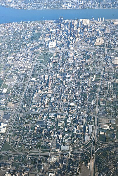 Midtown Detroit encircled by freeways