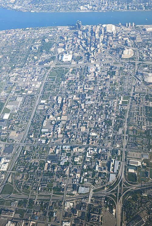 Midtown Detroit encircled by freeways