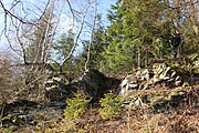 Čeština: Křížová cesta na Kalvarii. Pohled na okolí. Miličín je obec v okrese Benešov. Česká republika. Camera location 49° 34′ 34.78″ N, 14° 39′ 26.92″ E    View all coordinates using: OpenStreetMap