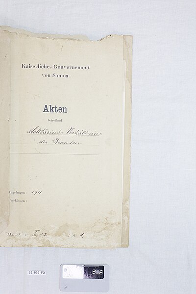 File:Militärische Verhältnisse der Beamten (Military matters concerning the Officials) German Samoa 1911.jpg