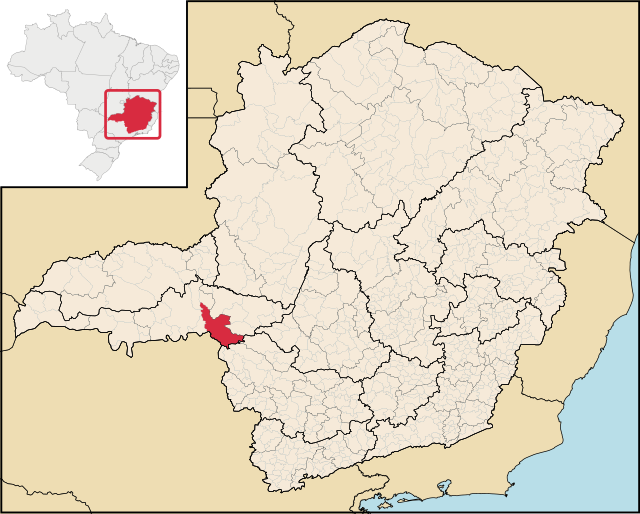 Localização de Sacramento em Minas Gerais