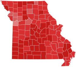 Rezultatele alegerilor auditorilor din Missouri după județ, 2014.svg