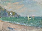 Monet w 783 boats by the cliffs at pourville.jpg