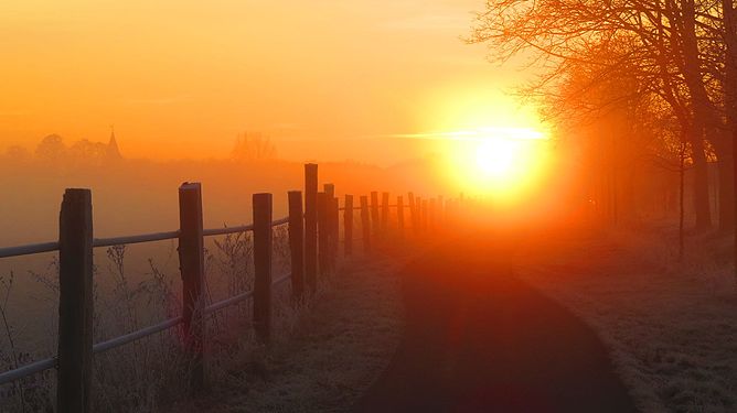 Morgensonne am Ende des Weges