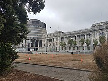 By the 12 March the grounds turf had been removed NZ Parliament Grounds Mar 2022 14.jpg