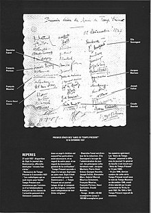 Bu düzenleme, aylık Temps present'in (ticari bir takibi olmayan) Mayıs 1992 sayısı için yapılmıştır.