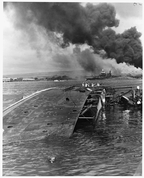 File:Naval photograph documenting the Japanese attack on Pearl Harbor, Hawaii which initiated US participation in World... - NARA - 296007.tif