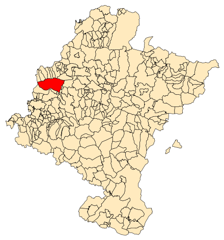 Location of the Urbasa Range in Navarre