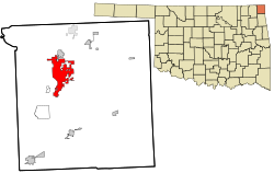 Localização dentro do condado de Ottawa e Oklahoma