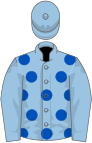 Light blue, royal blue spots on body