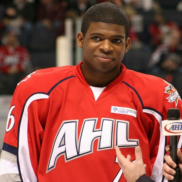 Subban at the 2010 AHL All-Star Game. He began the 2009–10 season with the AHL's Hamilton Bulldogs.