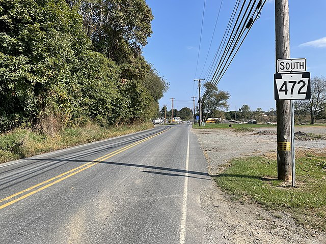 PA 472 southbound in East Nottingham Township