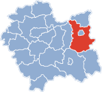 Localização do Condado de Tarnów na Pequena Polónia.