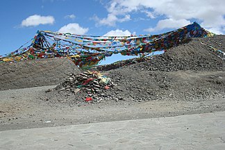 Prayer flags at Pang La, Tibet