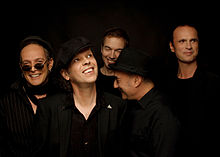 Pankow in 2011. From left to right Ingo York, Jürgen Ehle, Kulle Dziuk, André Herzberg, Stefan Dohanetz.  The photo was taken on the occasion of the promotion for the album Neuer Tag in Pankow.