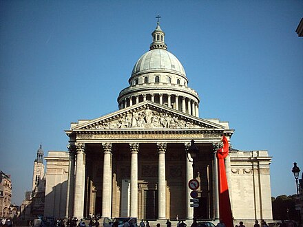 The Panthéon crowns the hill at the center of Paris' 5th arrondissement
