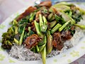 Phat khana mu krop: Thai-style fried Chinese broccoli with crispy pork belly