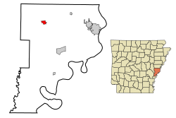 Location in Phillips County and the state of آرکانزاس