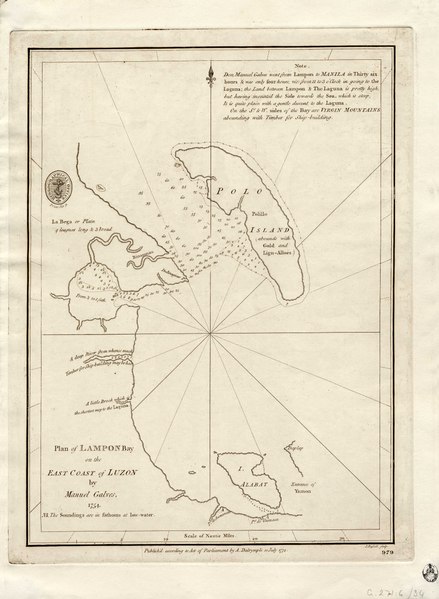 File:Plan of Lampon Bay on the East Coast of Luzon by Manuel Galves, 1754. RMG F0061.tiff