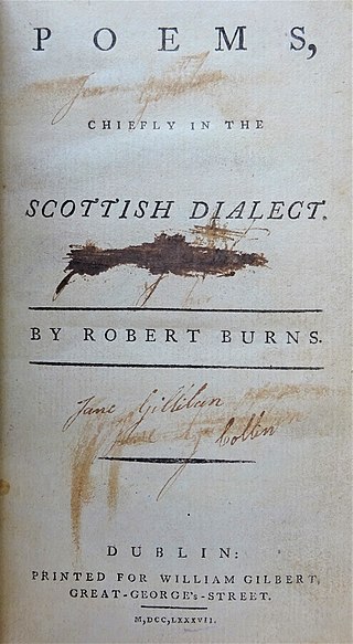 <i>Poems, Chiefly in the Scottish Dialect</i> (Dublin Variant) 1787 collection of poems by Robert Burns