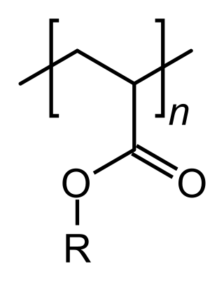 <span class="mw-page-title-main">Acrylate polymer</span> Group of polymers prepared from acrylate monomers