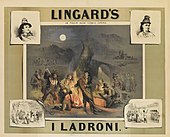 1873. Poster for Lingard's comic opera I Ladroni.