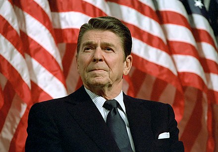 President of the United States Ronald Reagan (1981–1989), whose Reagan Doctrine has reshaped the Republican Party