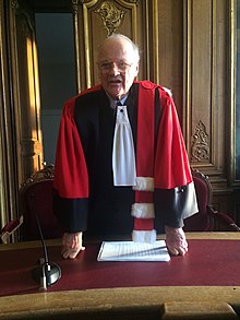 a law full professor wearing his academic robe. Professeur Jean Pradel.jpg