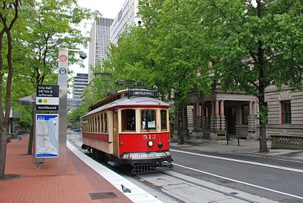The trolleys passed City Hall from 2009 to 2014.