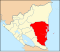 Lage der Región Autónoma del Atlántico Sur in Nicaragua