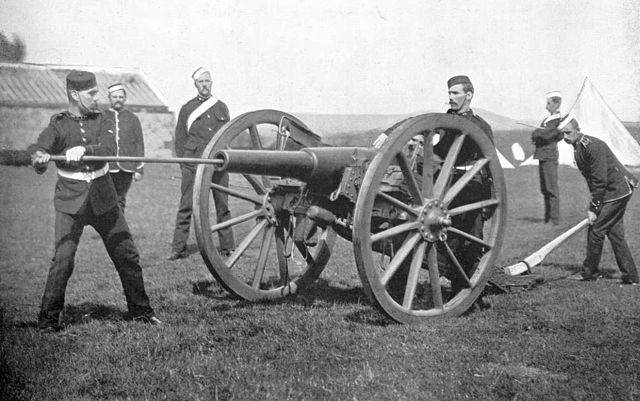 16-Pounder RML gun manned by Artillery Volunteers.