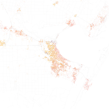 Map of racial distribution in Corpus Christi, 2010 U.S. Census. Each dot is 25 people:
.mw-parser-output .legend{page-break-inside:avoid;break-inside:avoid-column}.mw-parser-output .legend-color{display:inline-block;min-width:1.25em;height:1.25em;line-height:1.25;margin:1px 0;text-align:center;border:1px solid black;background-color:transparent;color:black}.mw-parser-output .legend-text{}
 White
 Black
 Asian
 Hispanic
 Other Race and ethnicity 2010- Corpus Christi (5559868633).png