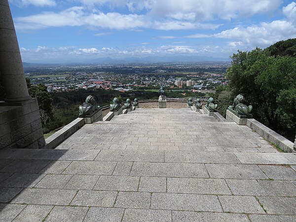 View to the east, past the statuary.